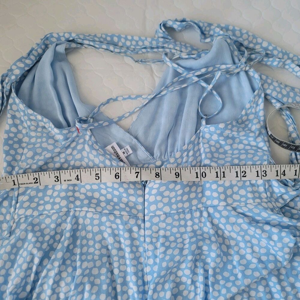 Skylar + Madison Blue White V-Neck Spaghetti Strap Dress M - Picture 7 of 14